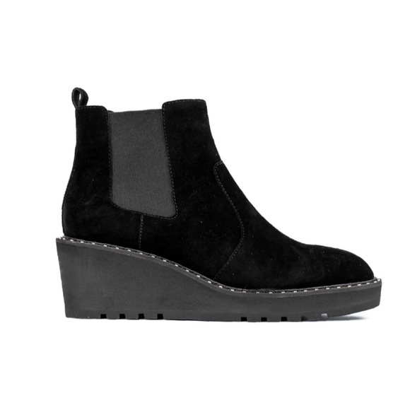 Cecelia New York Gemma Suede Wedge Bootie in Black Size 6 - Picture 8 of 8